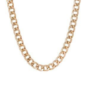 8mm Gold Curb Chain Necklace 16"
